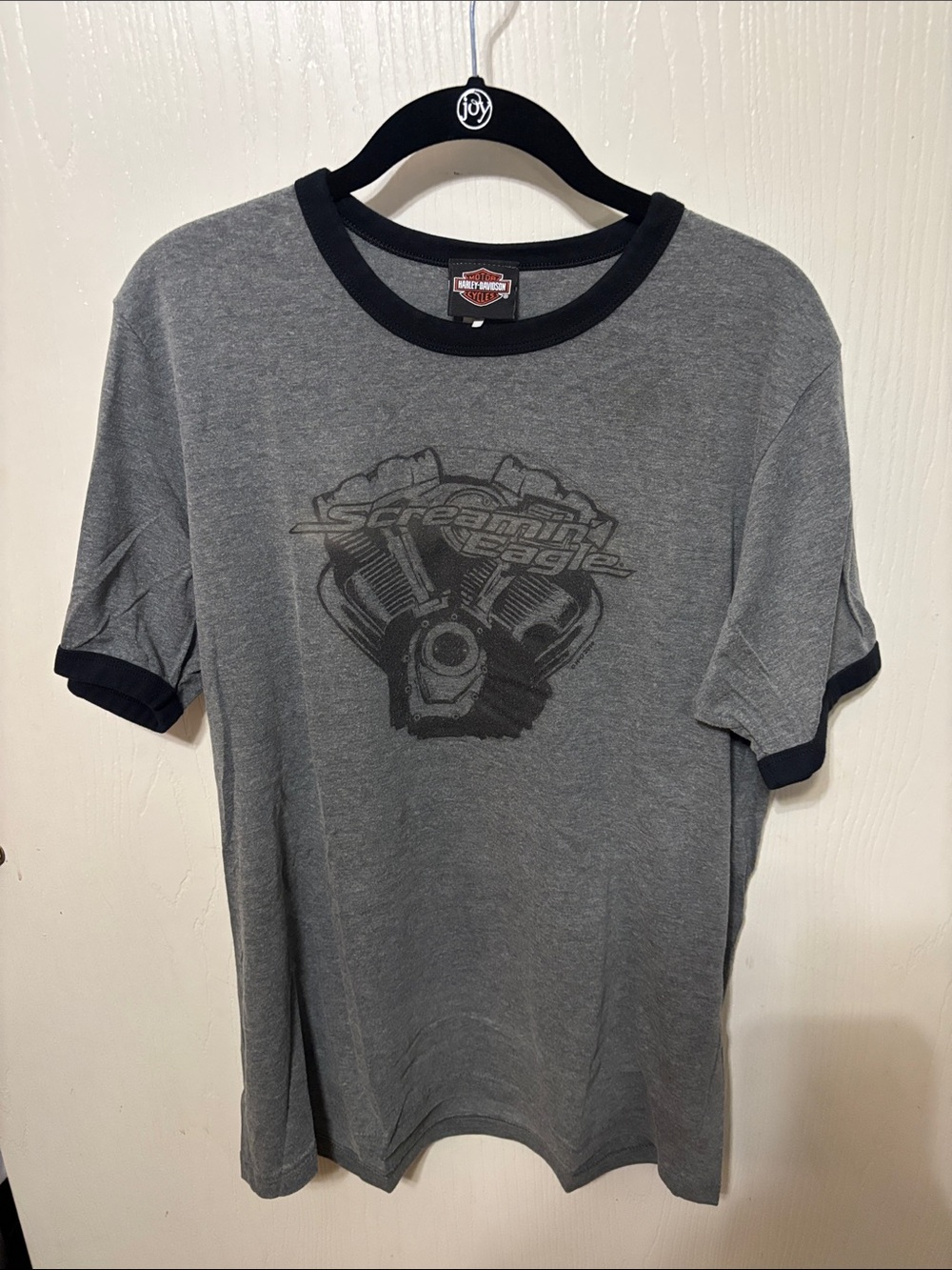 Harley-Davidson Gray Heather Ringer T-Shirt with Black Trim